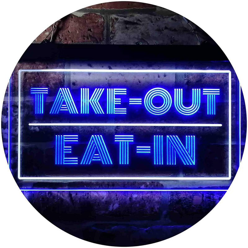 Take Out Eat In LED Light Sign - LED Gift Works