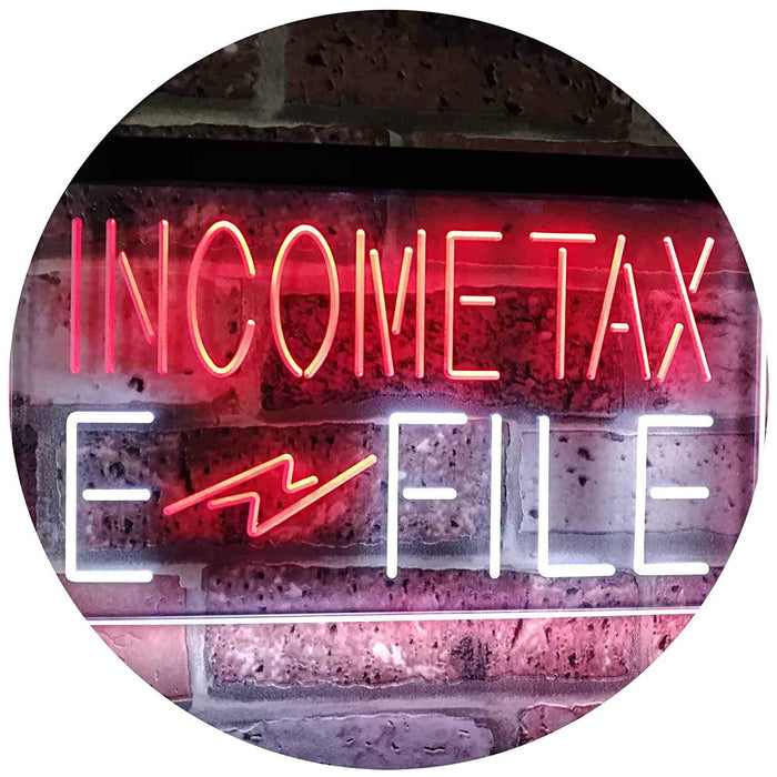 Income Tax E-File LED Light Sign - Way Up Gifts