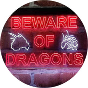 Beware of Dragon Kid Room Decoration LED Light Sign - LED Gift Works