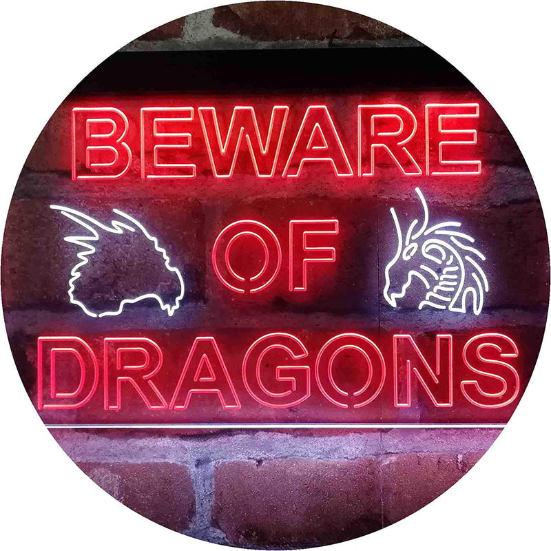 Beware of Dragon Kid Room Decoration LED Light Sign - LED Gift Works