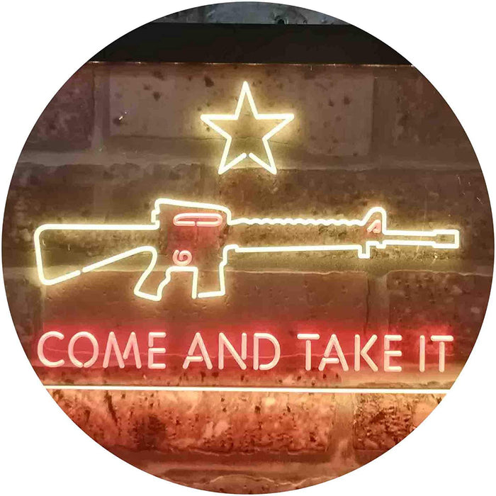 Come and Take It Gun Star Military Army LED Light Sign - Way Up Gifts