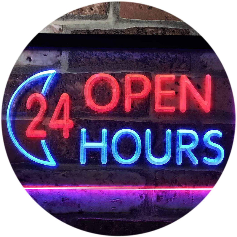 Open 24 Hours LED Light Sign - LED Gift Works