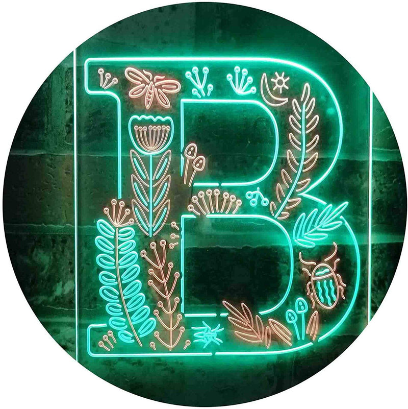 Family Name Letter B Monogram Initial LED Light Sign - LED Gift Works
