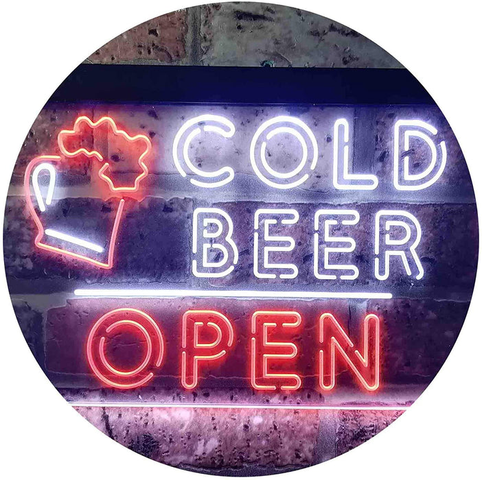 Bar Cold Beer Open LED Light Sign - Way Up Gifts