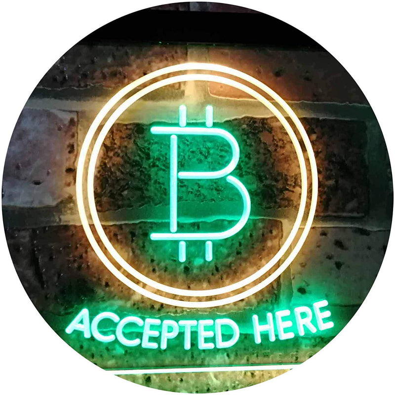 Bitcoin Accepted Here LED Light Sign - LED Gift Works