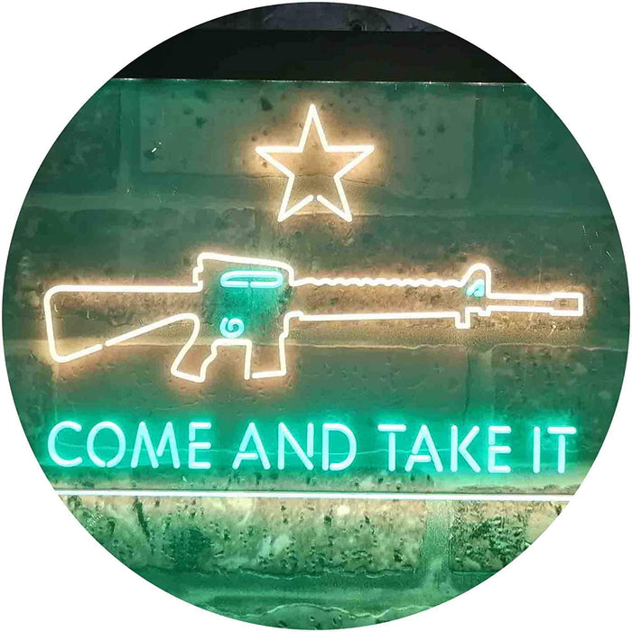 Come and Take It Gun Star Military Army LED Light Sign - Way Up Gifts