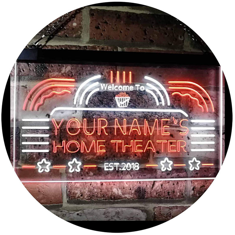 Personalized Home Theater LED Light Sign - LED Gift Works