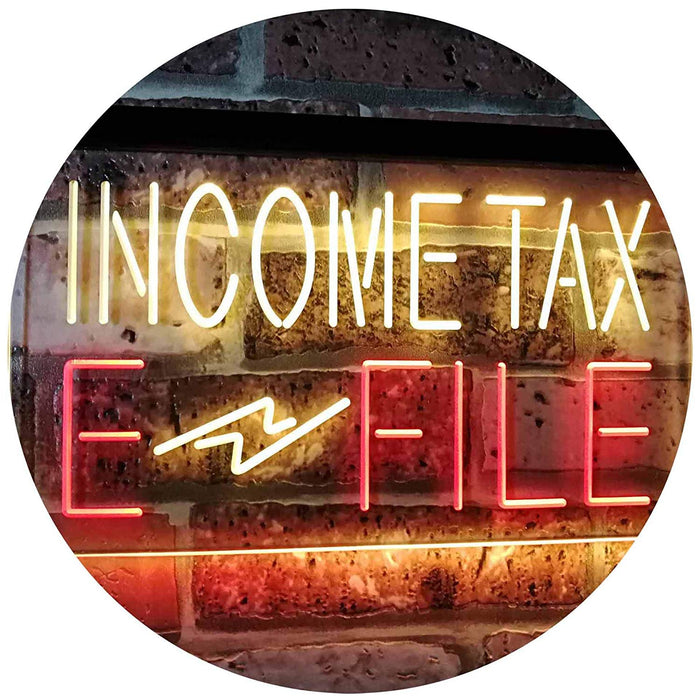 Income Tax E-File LED Light Sign - Way Up Gifts