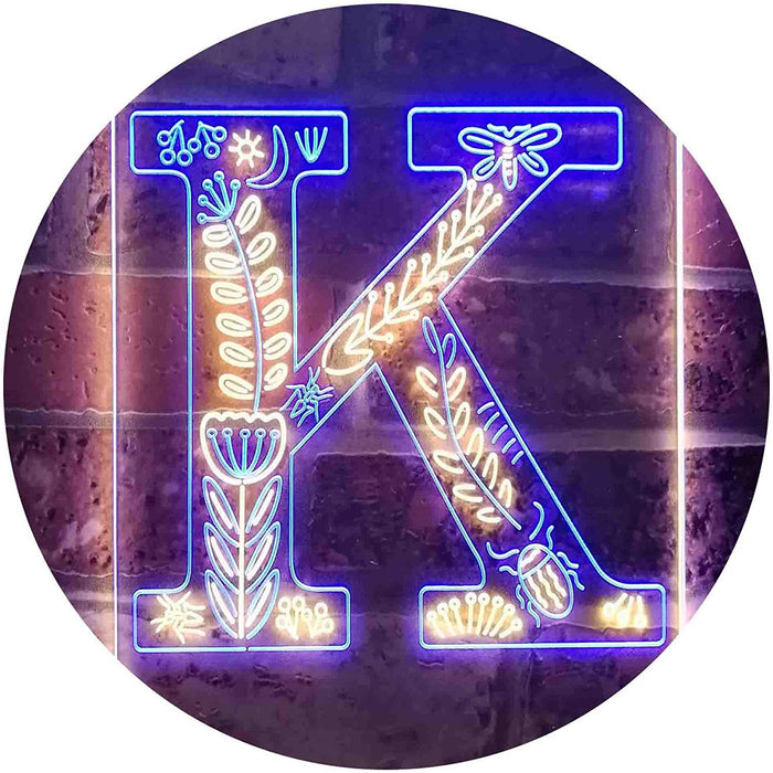 Family Name Letter K Monogram Initial LED Light Sign - Way Up Gifts