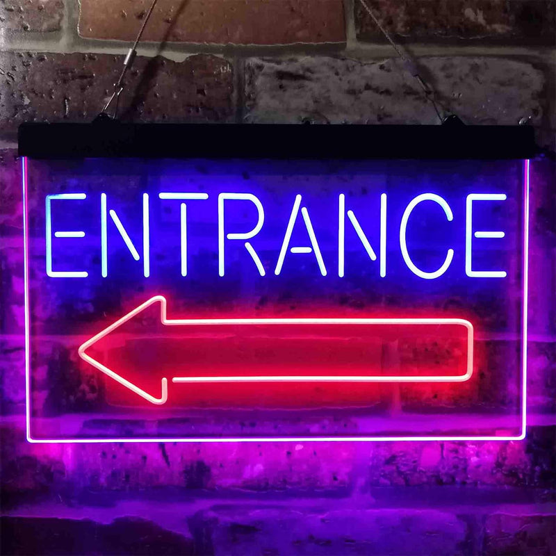 Entrance Left Arrow LED Light Sign - LED Gift Works