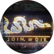 Join Or Die Flag Snake Military Army LED Light Sign - LED Gift Works