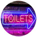 Restrooms Arrow Right Toilets LED Light Sign - Way Up Gifts