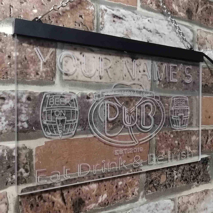Personalized Traditional Irish Pub LED Light Sign - Way Up Gifts