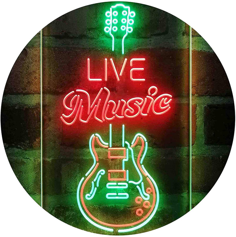 Live Music Electronic Guitar Lounge LED Light Sign - LED Gift Works