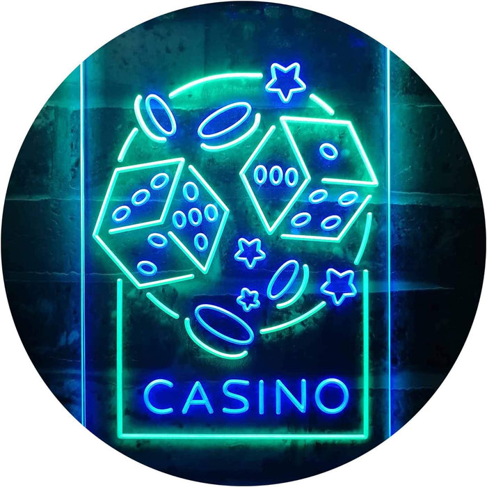 Casino Dice Game Man Cave LED Light Sign - Way Up Gifts
