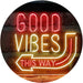 Good Vibes Arrow Left This Way LED Light Sign - Way Up Gifts