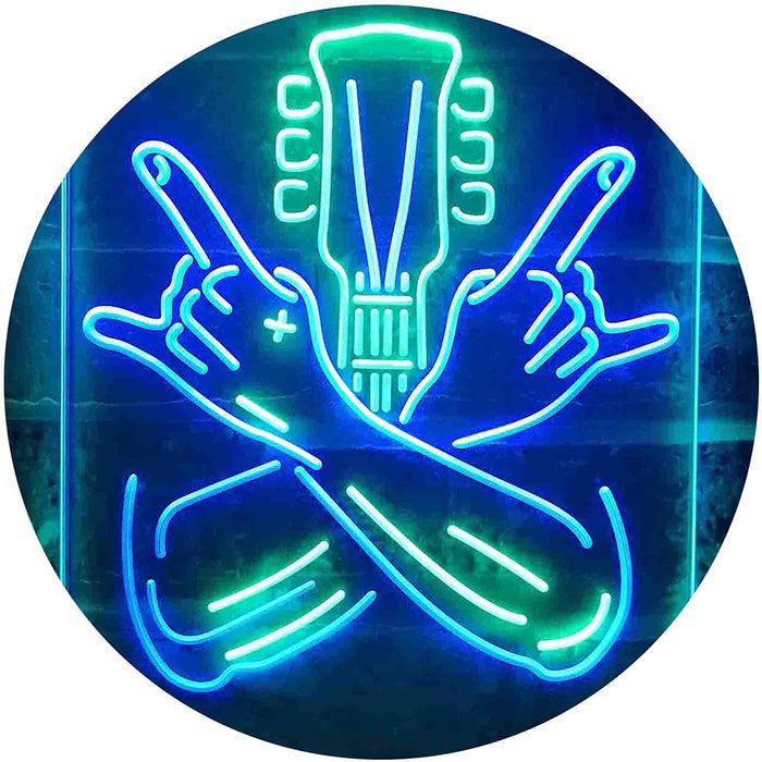 Musician Rock Hands Guitarist Metal Hard Rock Music LED Light Sign - Way Up Gifts