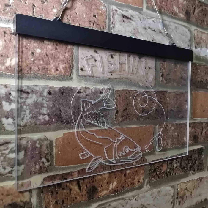 Fishing Camp Cabin LED Light Sign - Way Up Gifts