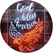 God Bless America Eagle LED Light Sign - LED Gift Works