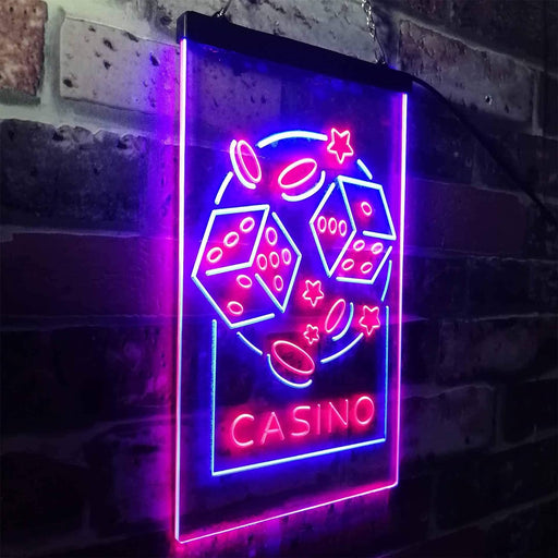 Casino Dice Game Man Cave LED Light Sign - LED Gift Works