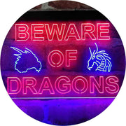Beware of Dragon Kid Room Decoration LED Light Sign - LED Gift Works