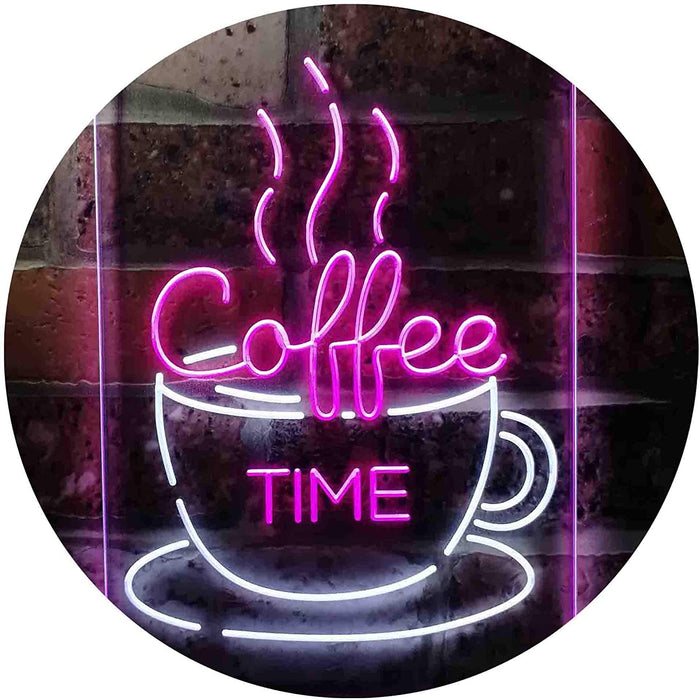 Coffee Time Cup Shop Cafe LED Light Sign - Way Up Gifts