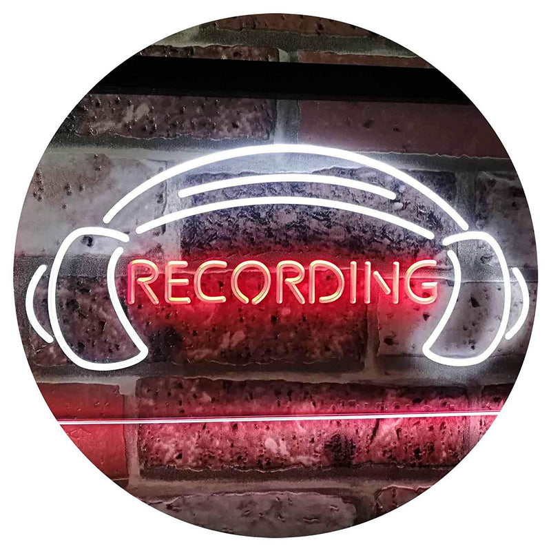 Headphones Recording LED Light Sign - LED Gift Works