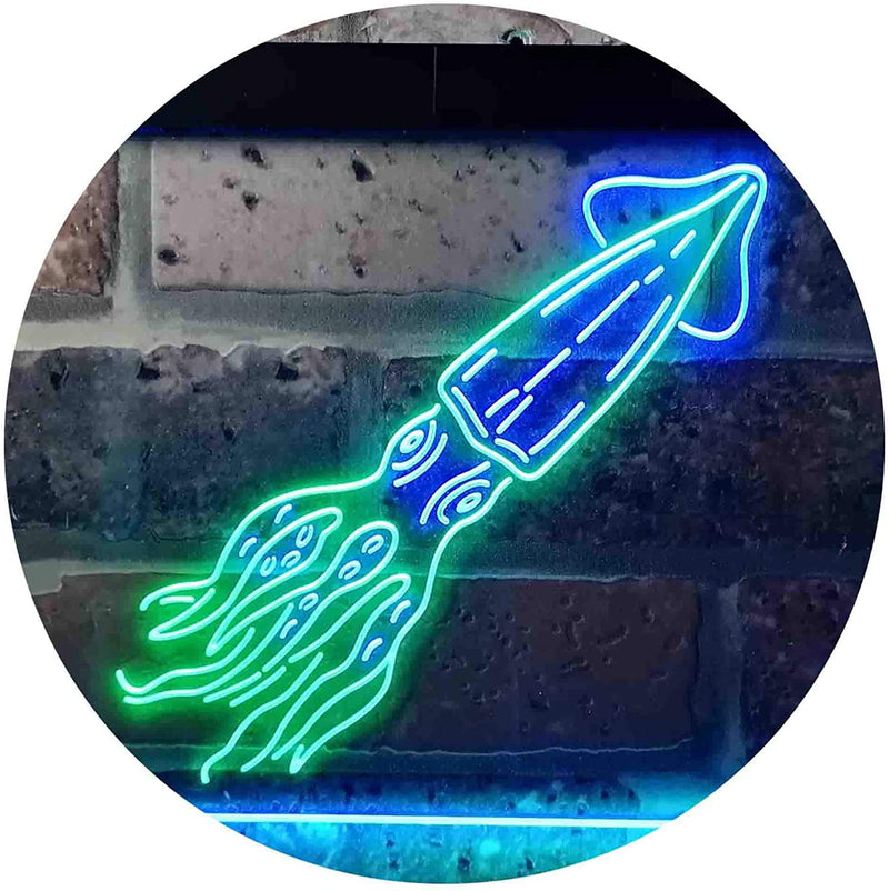 Squid Animal Ocean Display LED Light Sign - LED Gift Works