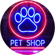 Paw Print Pet Shop LED Light Sign - LED Gift Works