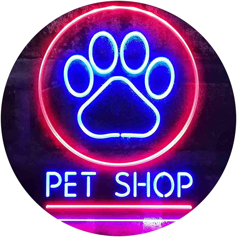 Paw Print Pet Shop LED Light Sign - LED Gift Works