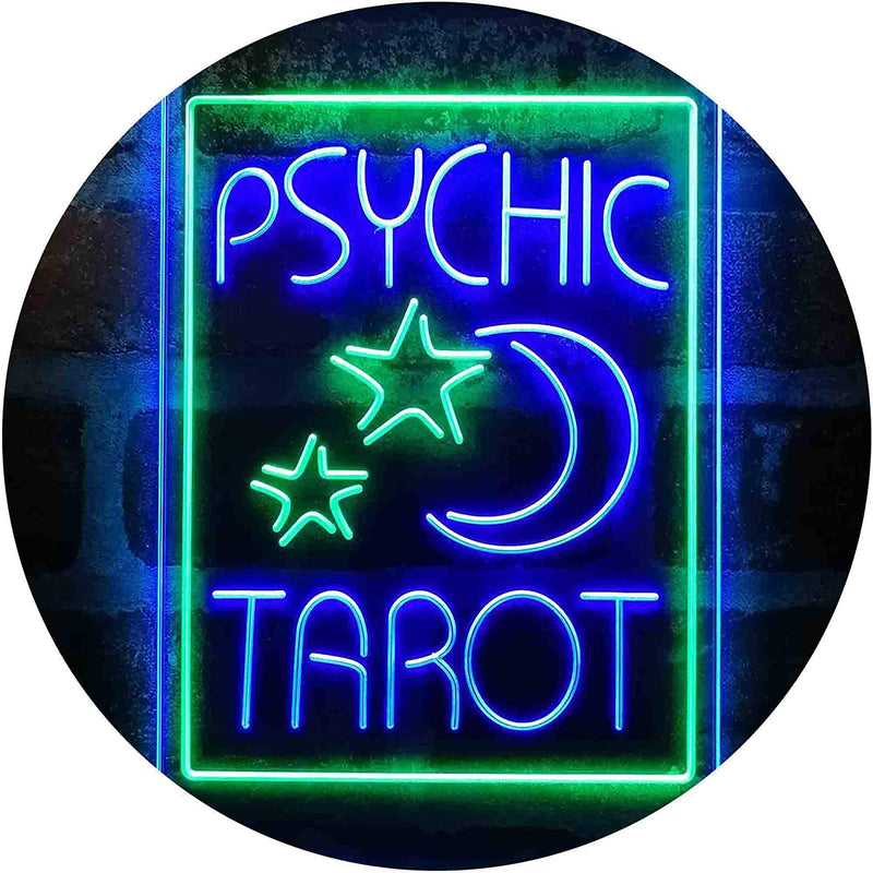 Psychic Tarot Reader Moon Stars LED Light Sign - LED Gift Works
