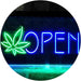 Open Hemp Leaf Marijuana Dispensary LED Light Sign - Way Up Gifts
