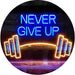 Never Give Up Weight Train Fitness Gym LED Light Sign - Way Up Gifts