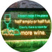 Funny Alcohol Quote Drinking Half Empty Full Wine Bar LED Light Sign - Way Up Gifts