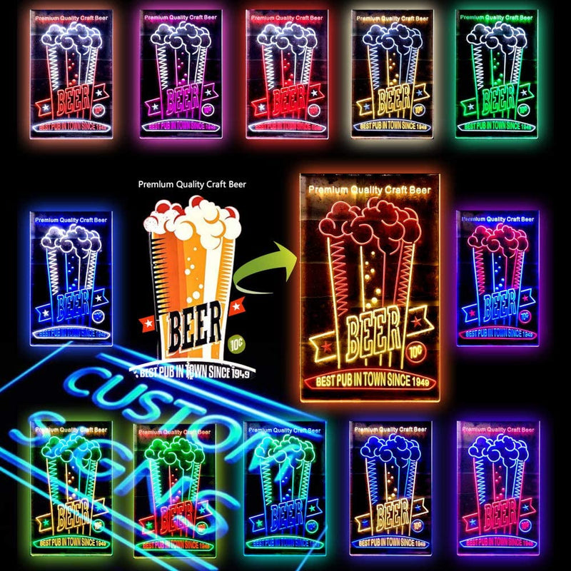2 Color Led Custom Custom Dual Color LED Light Sign — LED Gift Works