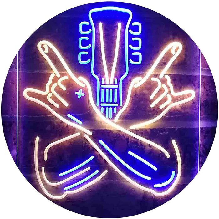 Musician Rock Hands Guitarist Metal Hard Rock Music LED Light Sign - Way Up Gifts