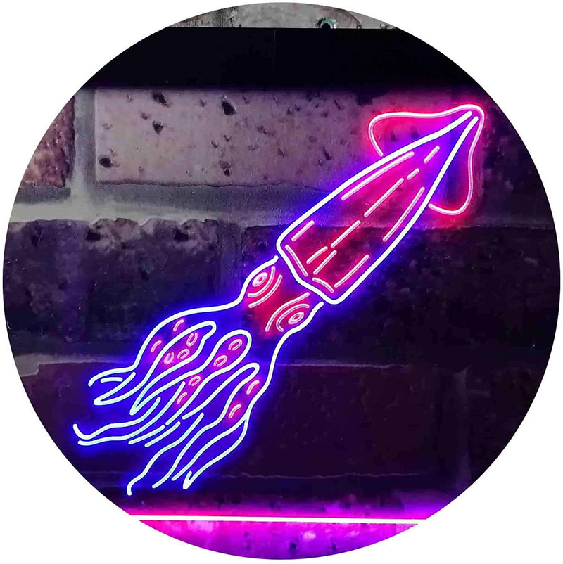 Squid Animal Ocean Display LED Light Sign - LED Gift Works