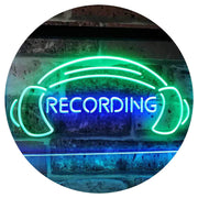 Headphones Recording LED Light Sign - LED Gift Works