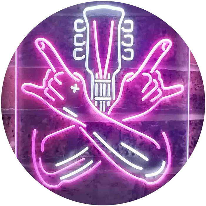 Musician Rock Hands Guitarist Metal Hard Rock Music LED Light Sign - Way Up Gifts