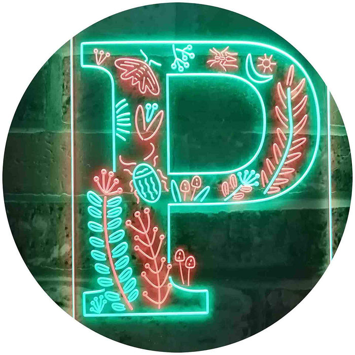 Family Name Letter P Monogram Initial LED Light Sign - Way Up Gifts