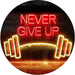 Never Give Up Weight Train Fitness Gym LED Light Sign - Way Up Gifts