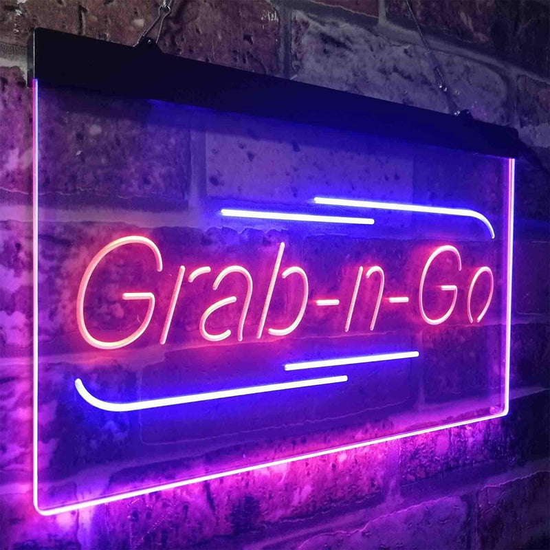 Grab n Go Food Take Away LED Light Sign - LED Gift Works