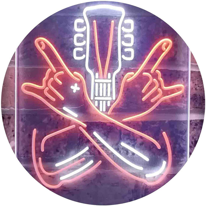 Musician Rock Hands Guitarist Metal Hard Rock Music LED Light Sign - Way Up Gifts