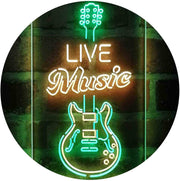 Live Music Electronic Guitar Lounge LED Light Sign - LED Gift Works