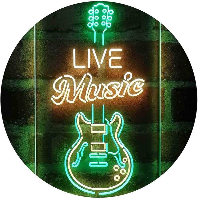 Live Music Electronic Guitar Lounge LED Light Sign - LED Gift Works