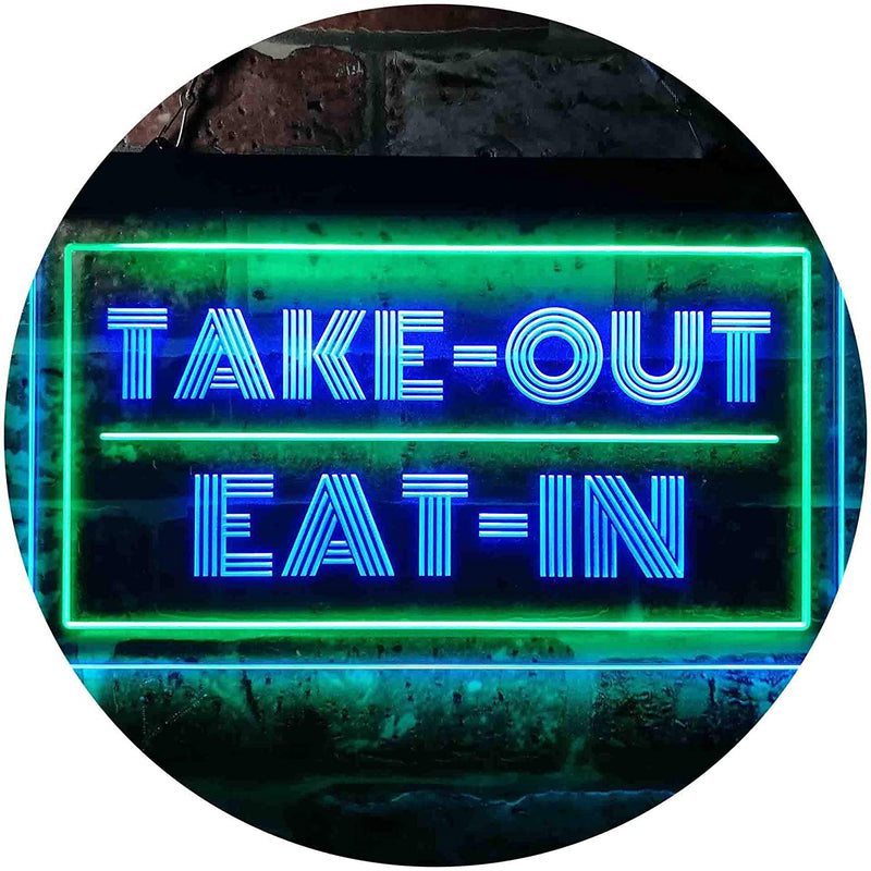 Take Out Eat In LED Light Sign - LED Gift Works