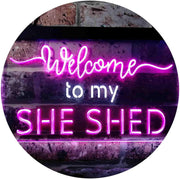 Welcome to My She Shed Woman Cave LED Light Sign - LED Gift Works