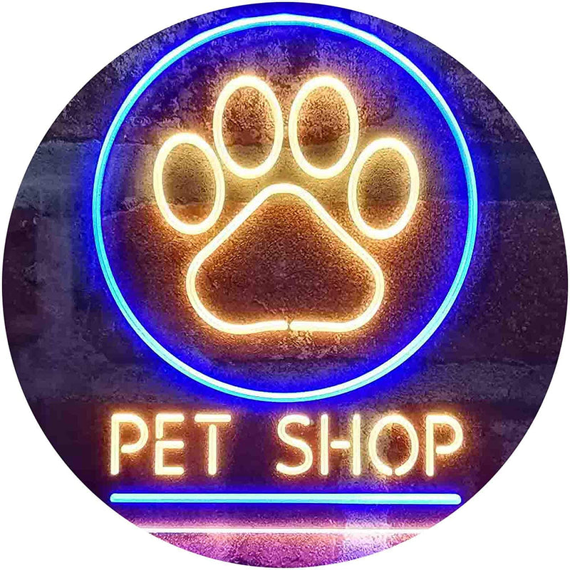 Paw Print Pet Shop LED Light Sign - LED Gift Works