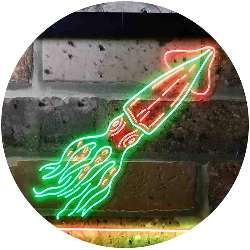 Squid Animal Ocean Display LED Light Sign - LED Gift Works