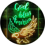 God Bless America Eagle LED Light Sign - LED Gift Works